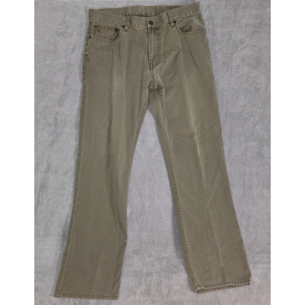 Polo Ralph Lauren Mens Chino Jeans 35/32 Olive Green Cotton Straight Leg
